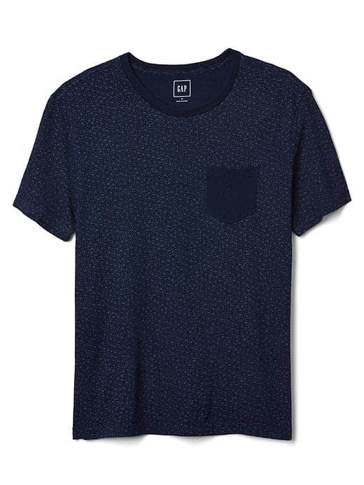 Gap Men Indigo Print Crewneck Tee - Geo Dot