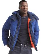 Gap Men Coldcontrol Max Heavyweight Hooded Puffer Coat - True Indigo