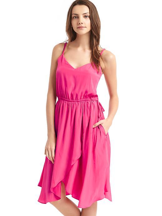 Gap Women V Neck Swing Dress - Palm Springs Pink