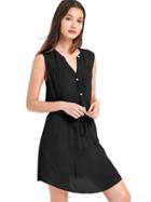 Gap Women Shirred Sleeveless Shirtdress - Moonless Night