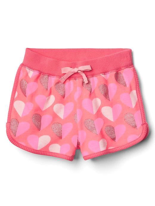 Gap Print Terry Dolphin Shorts - Hearts