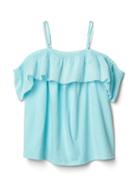 Gap Jersey Off Shoulder Top - Clear Ocean
