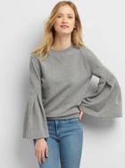 Gap Women French Terry Bell Sleeve Sweater - Heather Grey