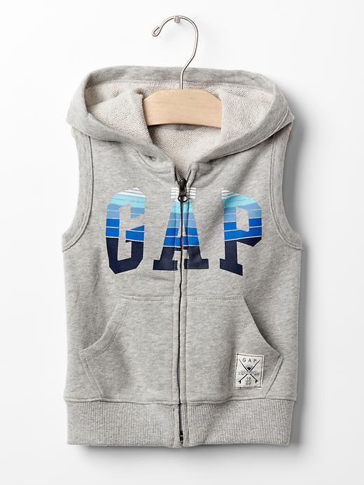 Gap Logo Sleeveless Zip Hoodie - Light Grey Marle