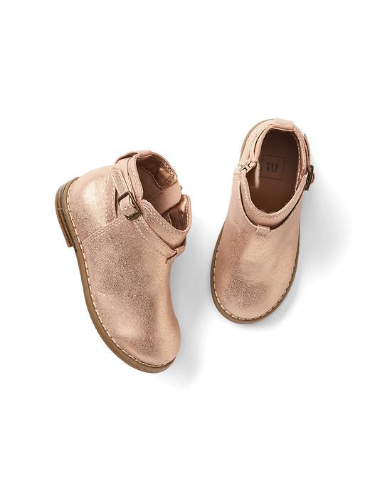 Gap Buckle Boots - Rose Gold