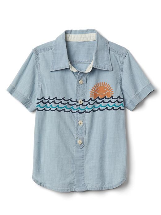 Gap Sun Surf Chambray Shirt - Bleached Chambray