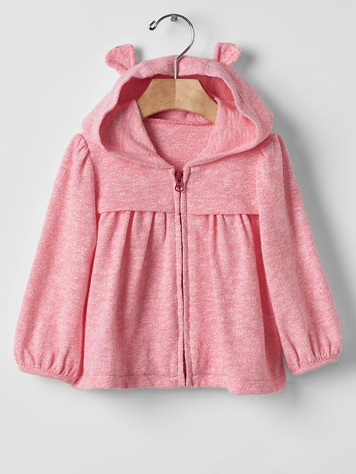 Gap Marled Bear Bubble Hoodie - Maiden Pink