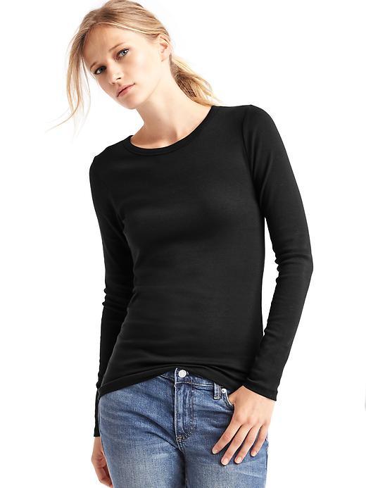 Gap Modern Long Sleeve Crew Tee - True Black