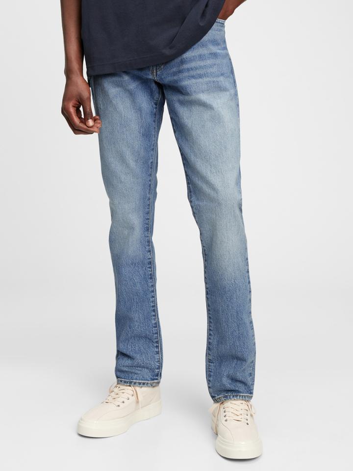 Slim Taper Straight Leg Jeans With Washwell3