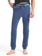 Gap Men Textured Terry Sweats - Navy Heather