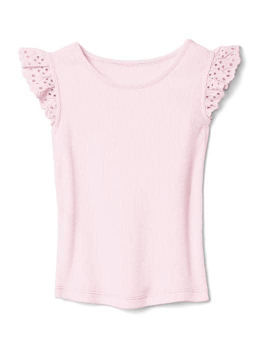 Gap Crochet Sleeve Tee - Icy Pink