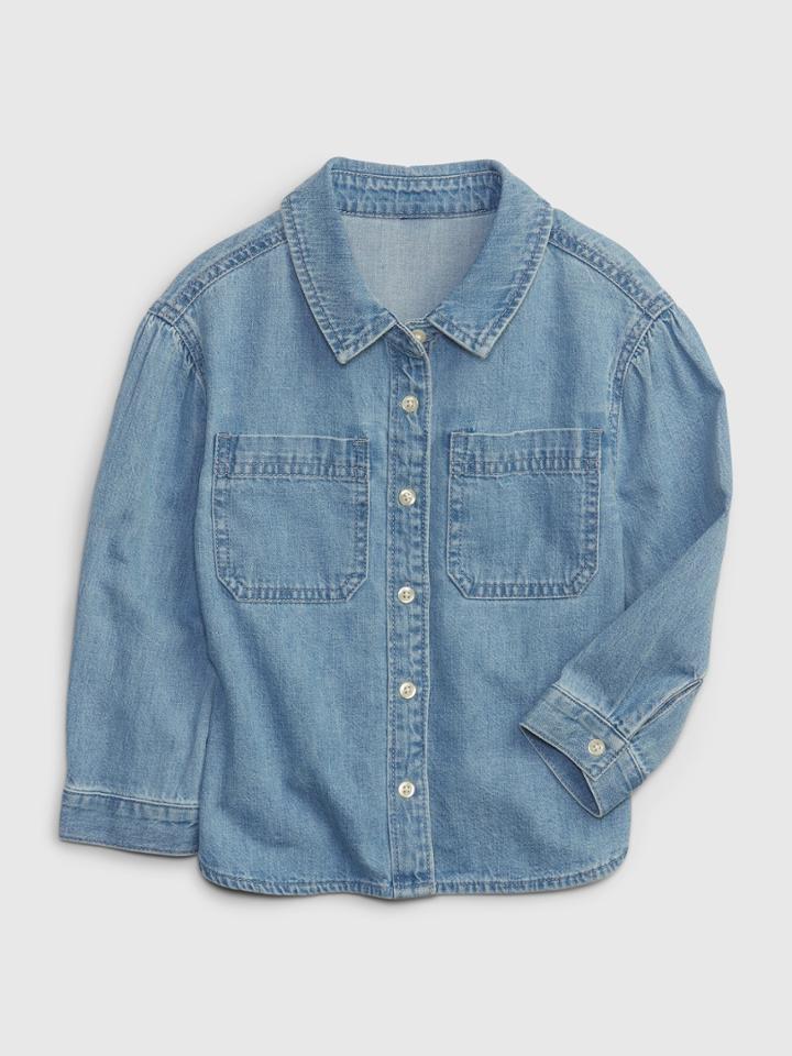Toddler Denim Shirt With Washwell