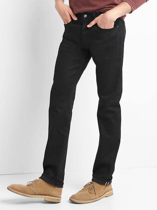 Gap Men Selvedge Slim Fit Jeans Stretch - Black