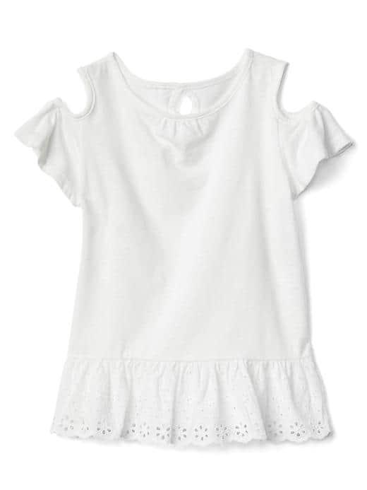Gap Cold Shoulder Peplum Tee - New Off White