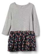 Gap Floral Skirt Keyhole Dress - Navy
