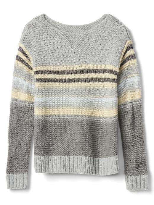 Gap Women Shimmer Stripes Sweater - Heather Grey