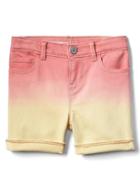 Gap Stretch Dip Dye Midi Shorts - Rainbow Popsicle
