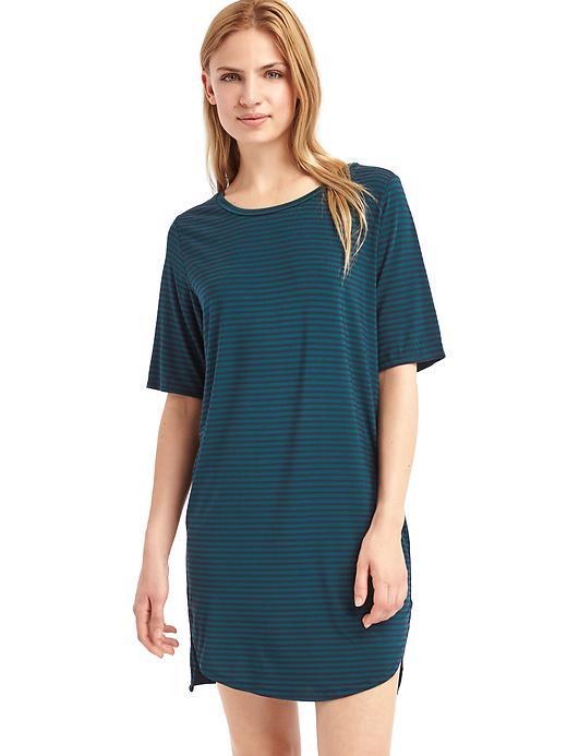 Gap Women Pure Body Essentials T Shirt Dress - Rugby Strp Savvy Teal