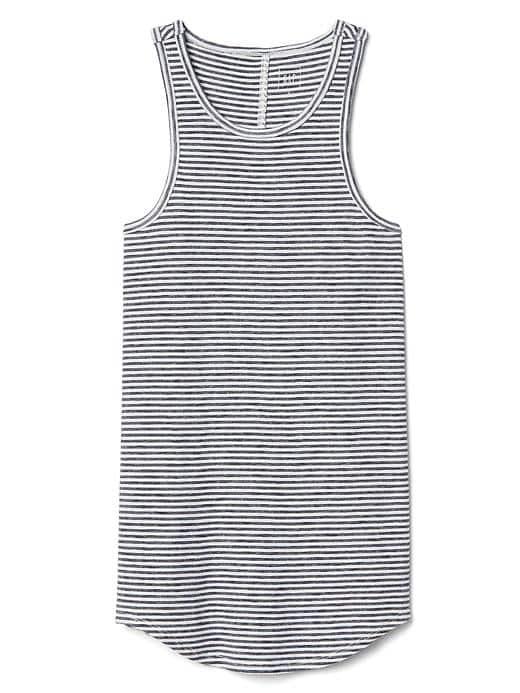 Gap Women Stripe Ribbed Tank - Dark Night
