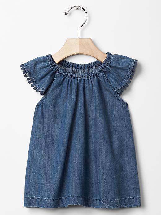 Gap 1969 Pom Pom Flutter Top - Denim
