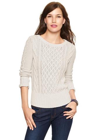 Gap Cable Pullover - Ivory Frost
