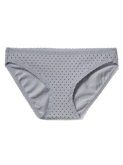 Gap Women Lace Trim Low Rise Bikini - Crystal Dusk