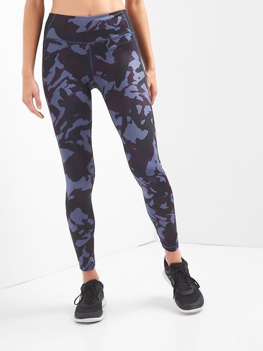 Gap Women Gfast Blackout Camo Leggings - Blue Camo