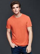 Gap Men Linen Cotton T Shirt - Fire Coral