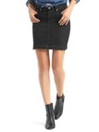 Gap Women 1969 Denim Velvet Trim Skirt - Solid Black