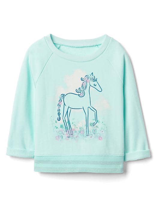 Gap Graphic Crew Sweatshirt - Ballerina Blue