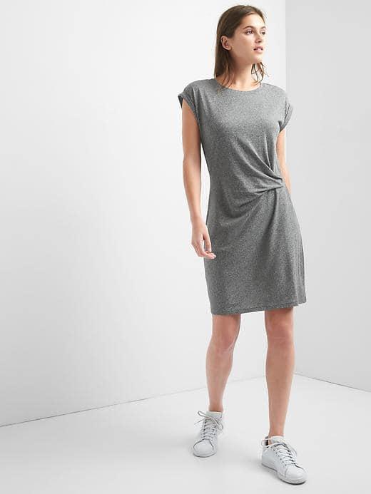 Gap Women Gathered Waist Dress - New Heather Grey