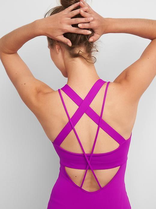 Gap Medium Impact Strappy Shelf Tank - Fuchsia Shock