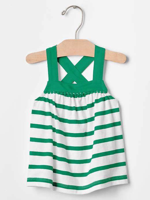 Gap Pom Pom Print Tank - Green Stripe