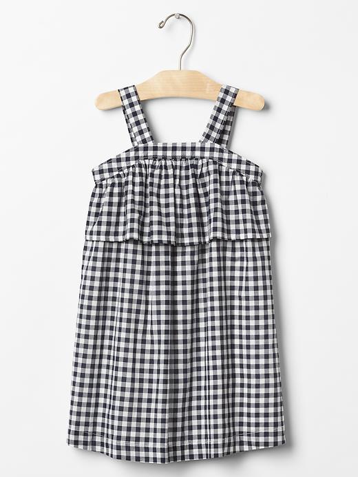 Gap Gingham Ruffle Tank Dress - Blue Galaxy