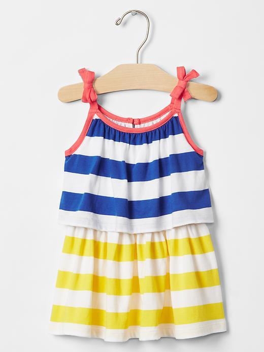 Gap Stripe Two Tier Dress - Admiral Blue