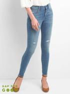 Gap Women Mid Rise Distressed True Skinny Jeans - Medium Destroy