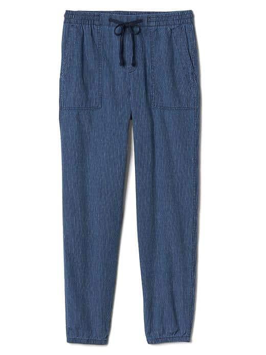 Gap Women Stripe Utility Joggers - Indigo Stripe