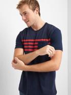 Gap Men Stripe Pocket Short Sleeve Tee - Navy