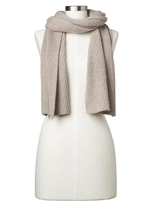Gap Women Cashmere Ribbed Knit Scarf - Oatmeal Heather
