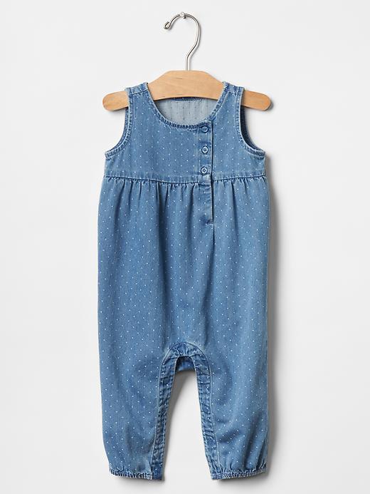 Gap 1969 Dot Denim One Piece - Medium Indigo