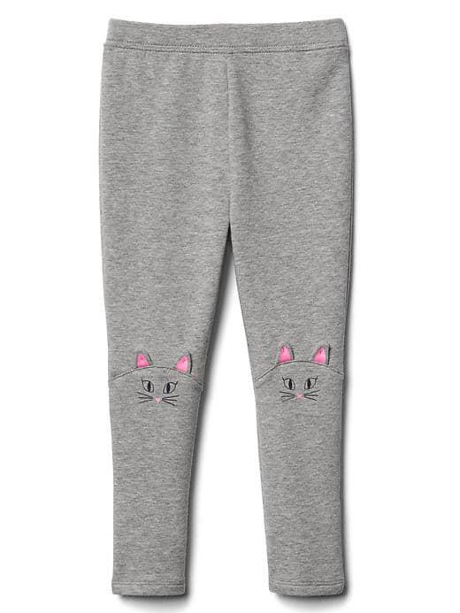Gap Animal Knee Soft Terry Leggings - Grey Heather