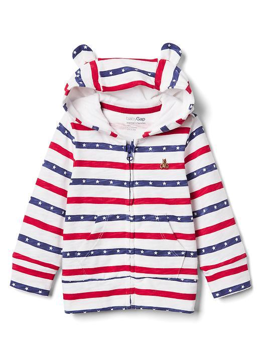 Gap Americana Slub Bear Zip Hoodie - New Off White