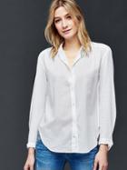 Gap Women Shirred Shirt - White