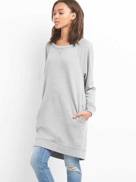 Gap Women Terry Sweatshirt Dress - New Heather Grey