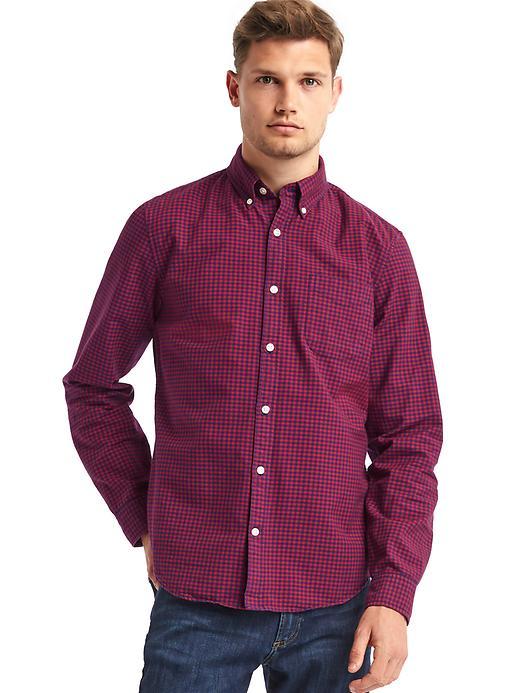 Gap Men Oxford Gingham Slim Fit Shirt - Lasalle Red