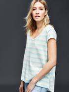 Gap Women Vintage Wash Rugby Stripe Tee - Daybreak Blue