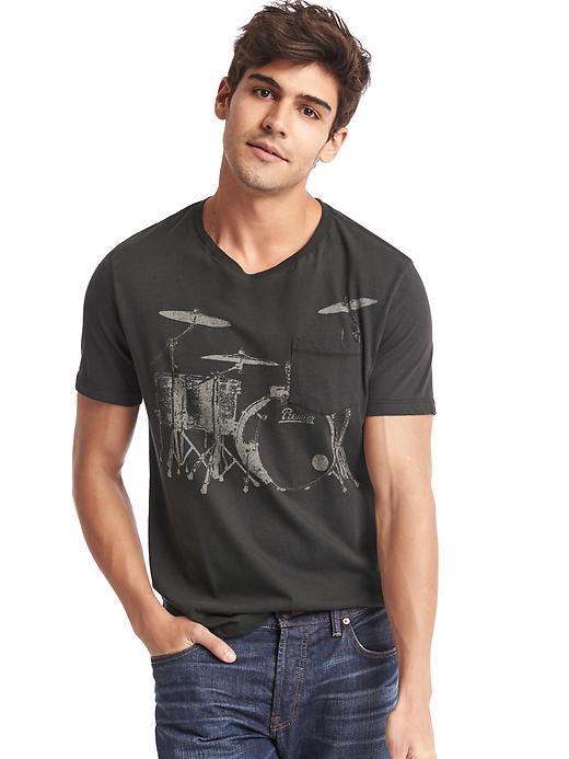 Gap Men Drumset Graphic Pocket Tee - Moonless Night