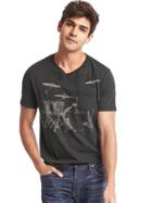 Gap Men Drumset Graphic Pocket Tee - Moonless Night