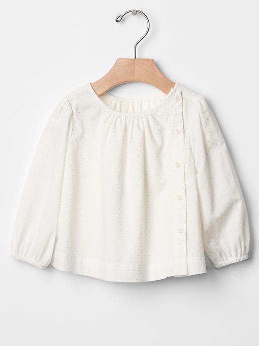 Gap Silver Dot Top - Ivory Frost
