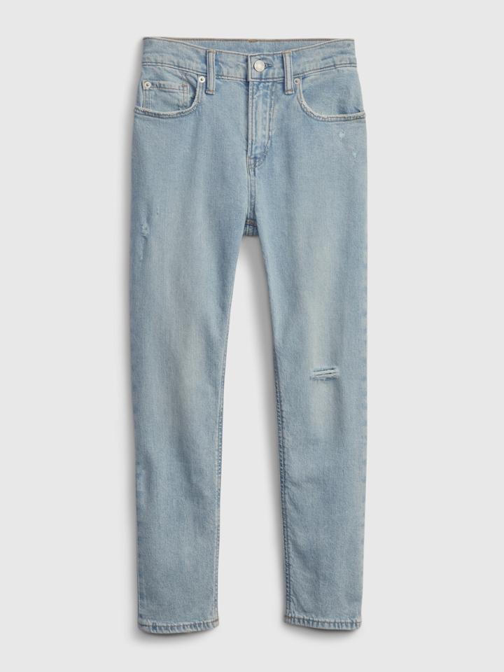 Kids Distressed Easy Taper Jeans With Washwell